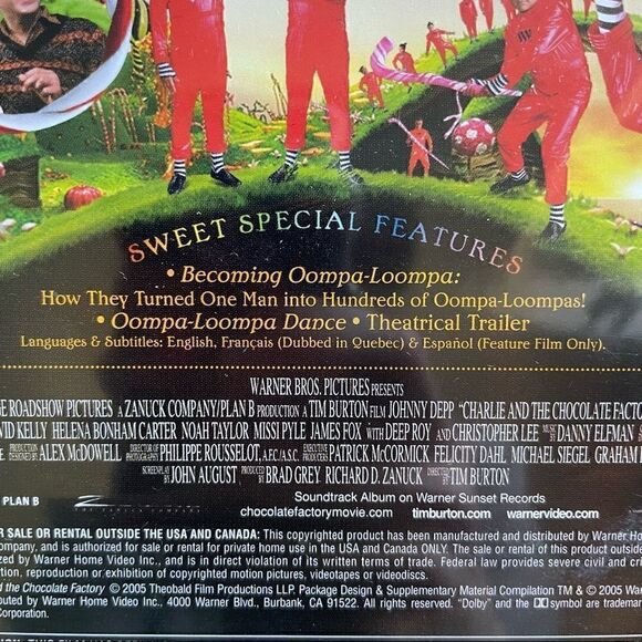 Charlie and the Chocolate Factory DVD Full Screen Edition Johnny Depp - Picture 5 of 8